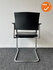 Vergaderstoel - EMO - Zwart leer bekleed - Chroom frame - stapelbaar