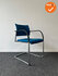 Vergaderstoel - EMO - Licht blauwe stoffering - Chroom frame - stapelbaar