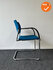 Vergaderstoel - EMO - Licht blauwe stoffering - Chroom frame - stapelbaar