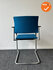 Vergaderstoel - EMO - Licht blauwe stoffering - Chroom frame - stapelbaar