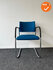 Vergaderstoel - EMO - Licht blauwe stoffering - Chroom frame - stapelbaar