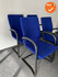 Ahrend 230 - Set van 4 stuks - Blauw stoffering - Zwart frame - inclusief gestoffeerde rug