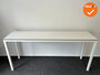 Vergadertafel - 4-poots - 220x60cm - met wit onderstel - inclusief wit melamine blad