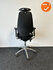 RH Logic Elite 400 - XL - Nieuwe zwarte stoffering - Met hoofdsteun - Inclusief lendepomp - zilvergrijs voetkruis