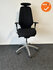 RH Logic Elite 400 - XL - Nieuwe zwarte stoffering - Met hoofdsteun - Inclusief lendepomp - zilvergrijs voetkruis