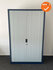 Roldeurkast - Basic - 195x120x45cm - Blauw met grijze kunststof roldeuren