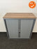Robberechtse roldeurkast - 105x100x45cm - Zilvergrijs - brede lamel - inclusief 2 sleutels