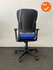 Ahrend 230 - Hoge rug - Blauwe stoffering - Zwart voetkruis