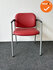 Vergaderstoel - Ahrend 320 - nieuw rood kunstleer - zilvergrijs frame