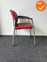 Vergaderstoel - Ahrend 320 - nieuw rood kunstleer - zilvergrijs frame