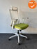 Verona Bureaustoel - Bestaande groene stoffering met wit netweave - Wit voetkruis - met hoofdsteun
