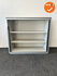 Roldeurkast basic - 105x120x47cm - Zilvergrijs met antracietgrijze metalen deuren - peren topblad