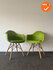 Design Vergaderstoel - Lime groen - houten onderstel - set van 2