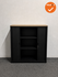 Mauforce - V-Serie - Roldeurkast - NIEUW - 136x120x43 - Zwart met zwarte roldeuren - topblad naar keuze - Inclusief 2 sleutel