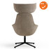 Luxe ster-poots Fauteuil - Met hoofdsteun - Beige stoffering