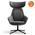 Luxe ster-poots Fauteuil - Met hoofdsteun - Grijze stoffering