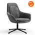 Luxe ster-poots Fauteuil - Zonder hoofdsteun - Grijze stoffering