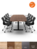 Tube - Vergadertafel - 220x110 - Bootvormig - Zwart - Nieuw
