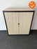 Aspa - Roldeurkast - 137x120x47 cm - Antraciet met beige deuren - metalen deuren