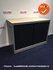 Roldeurkast - Ahrend - 74x100x45cm - zilvergrijs - zwarte deuren
