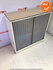 Roldeurkast - Ahrend - 110x120x45cm - wit met transparante deur - topblad naar keuze