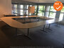 Ahrend vergadertafel - 580x340cm - halfrond - Ahorn - Mehes - Zilvergrijs onderstel