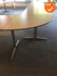 Ahrend vergadertafel - 580x340cm - halfrond - Ahorn - Mehes - Zilvergrijs onderstel
